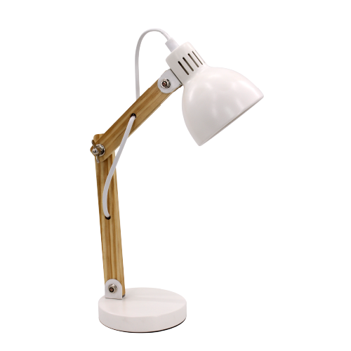 Lampara de escritorio E14 blanca vintage Fiona